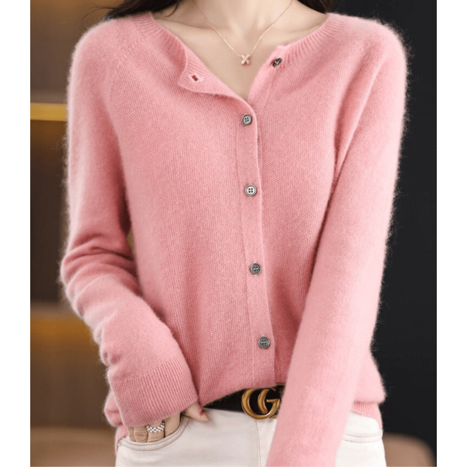 Livia Cashmere V-Neck Cardigan