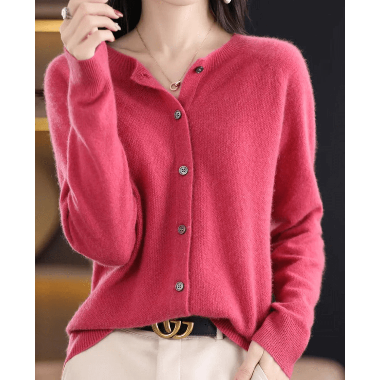 Livia Cashmere V-Neck Cardigan