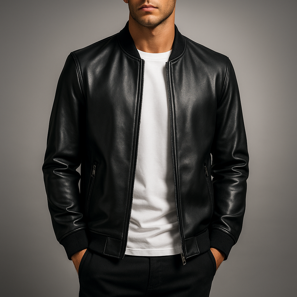 Dastan Leather Bomber Jacket