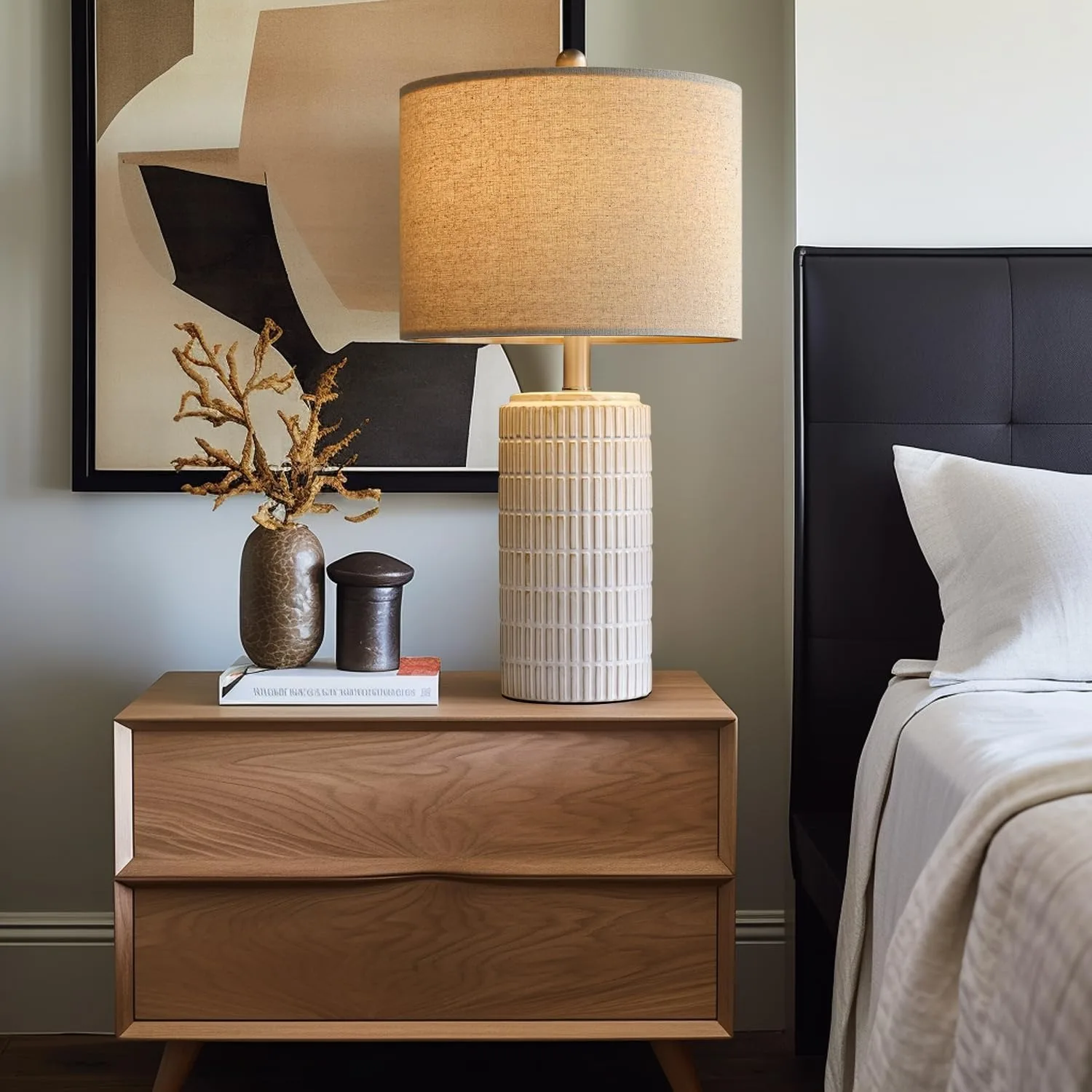 The Ridged Ceramic Table Lamp