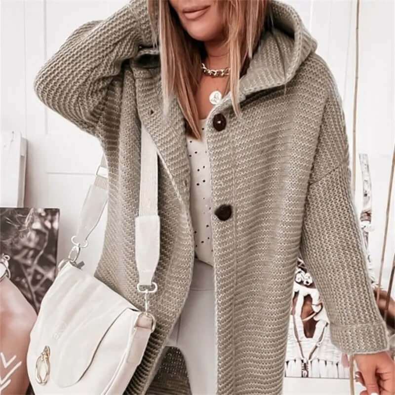 Women’s Luxury Cashmere Hooded Sweater Cardigan