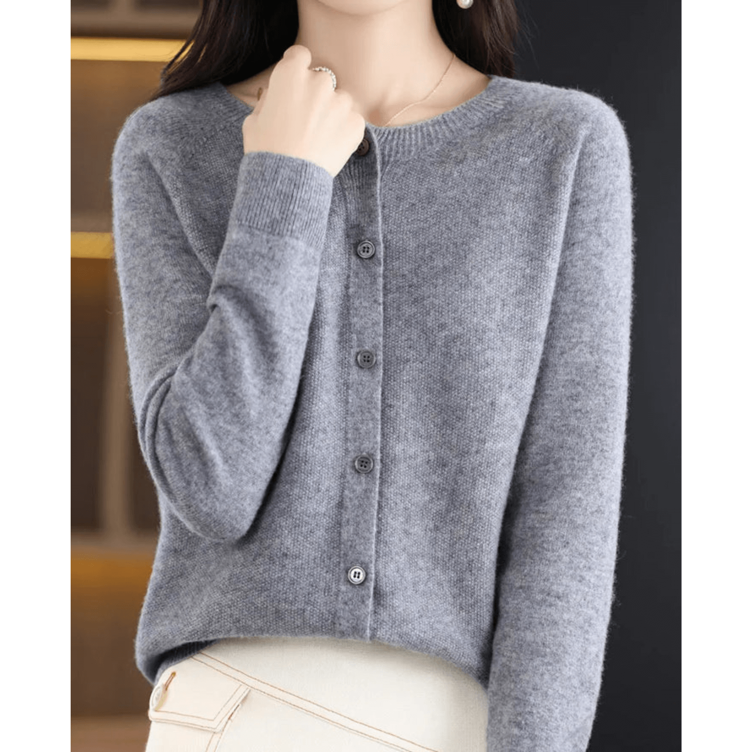 Livia Cashmere V-Neck Cardigan