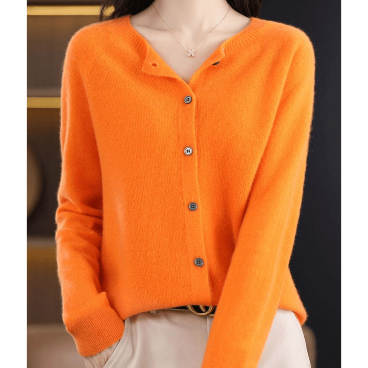 Livia Cashmere V-Neck Cardigan