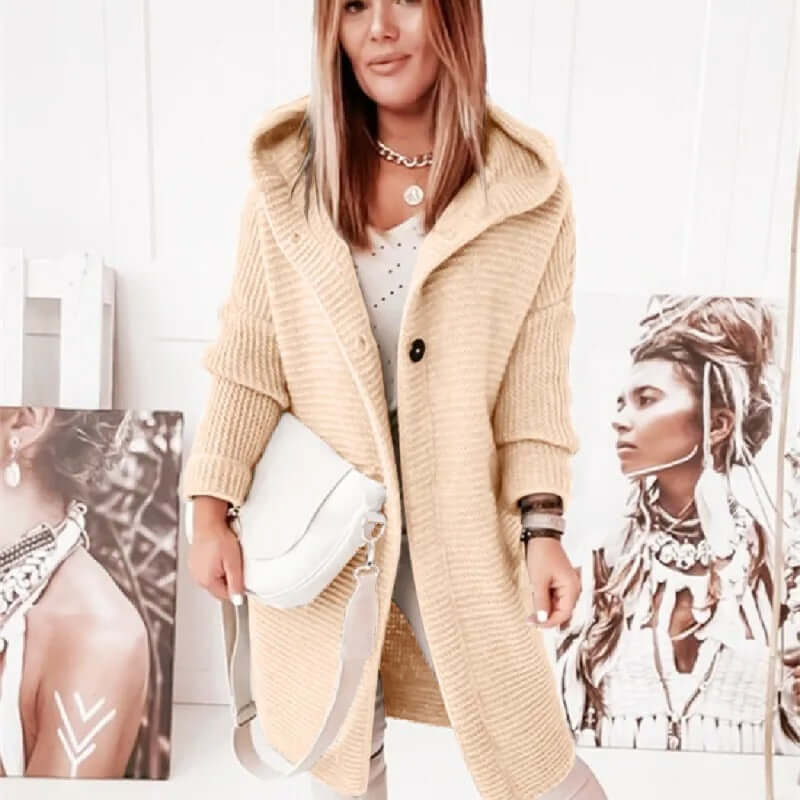 Women’s Luxury Cashmere Hooded Sweater Cardigan