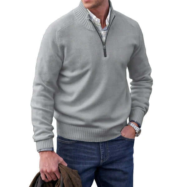 Men’s Modern Cashmere Zip Pullover