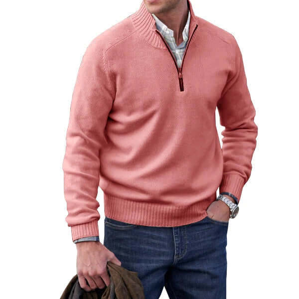 Men’s Modern Cashmere Zip Pullover
