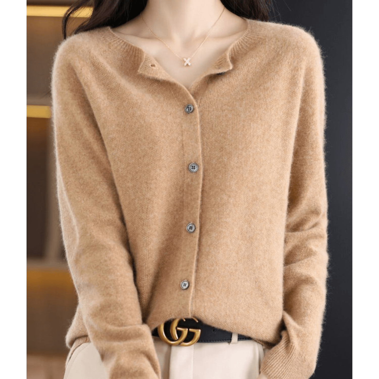 Livia Cashmere V-Neck Cardigan