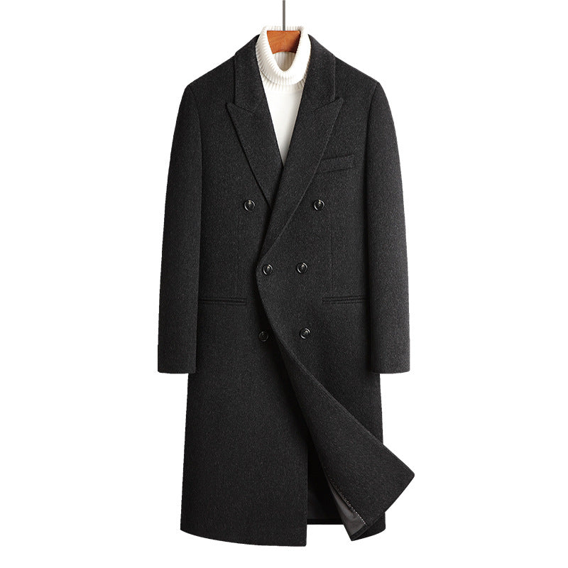 Men’s Callum Double-Breasted Herringbone Overcoat