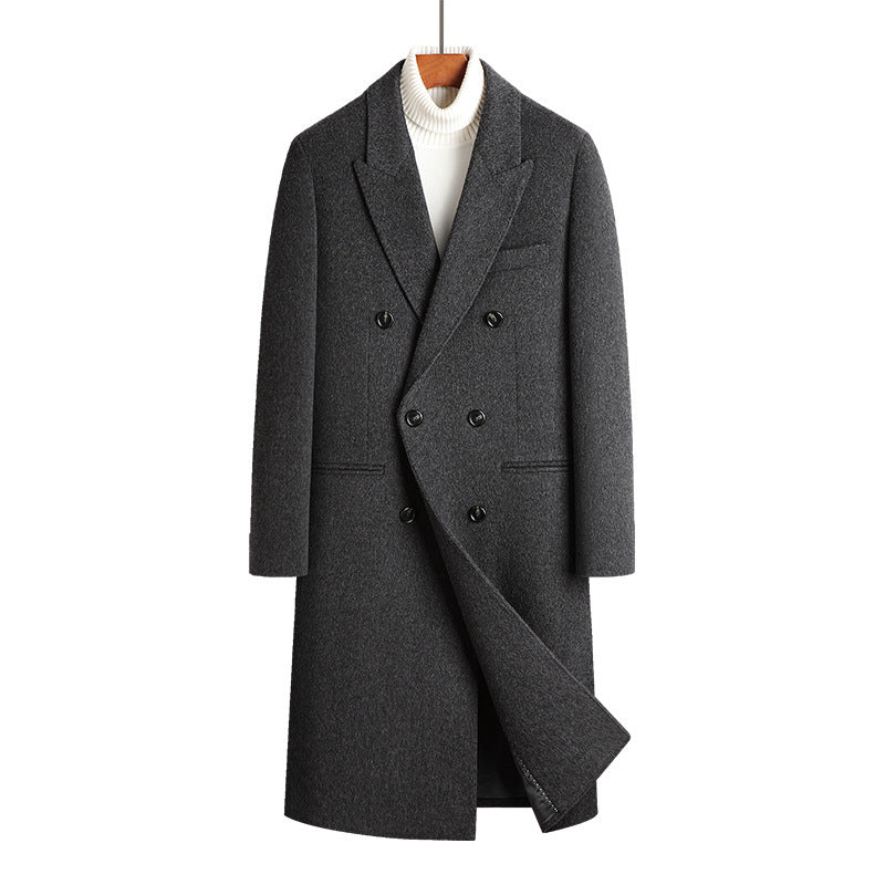 Men’s Callum Double-Breasted Herringbone Overcoat