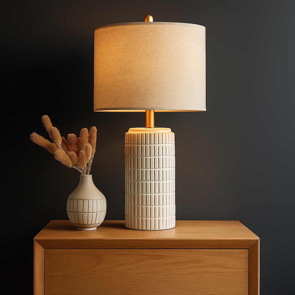 The Ridged Ceramic Table Lamp