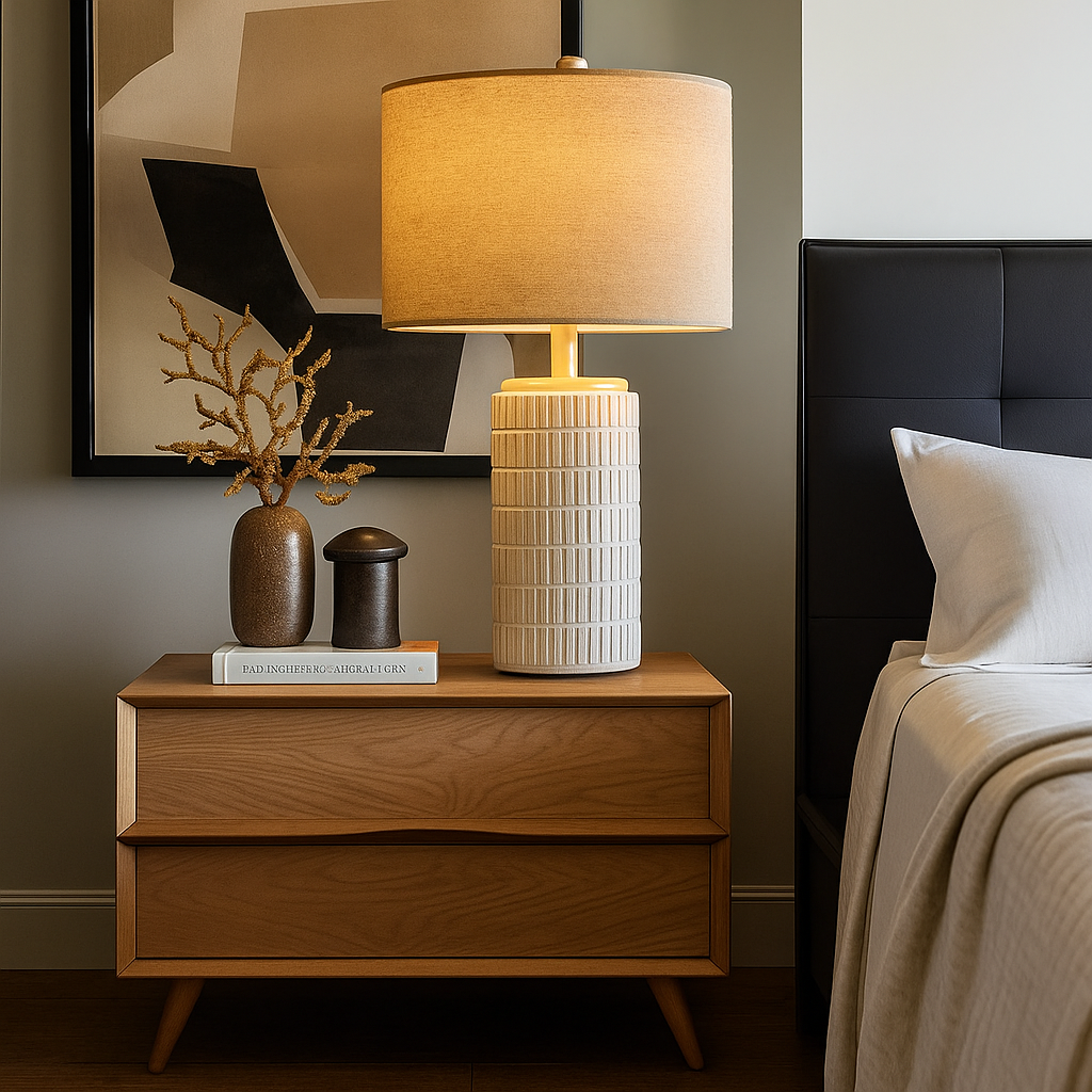 The Ridged Ceramic Table Lamp