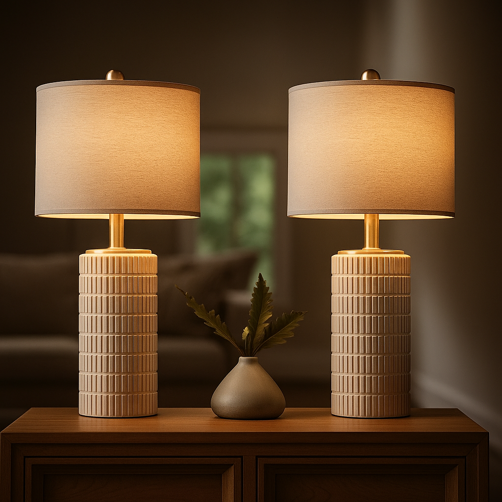 The Ridged Ceramic Table Lamp