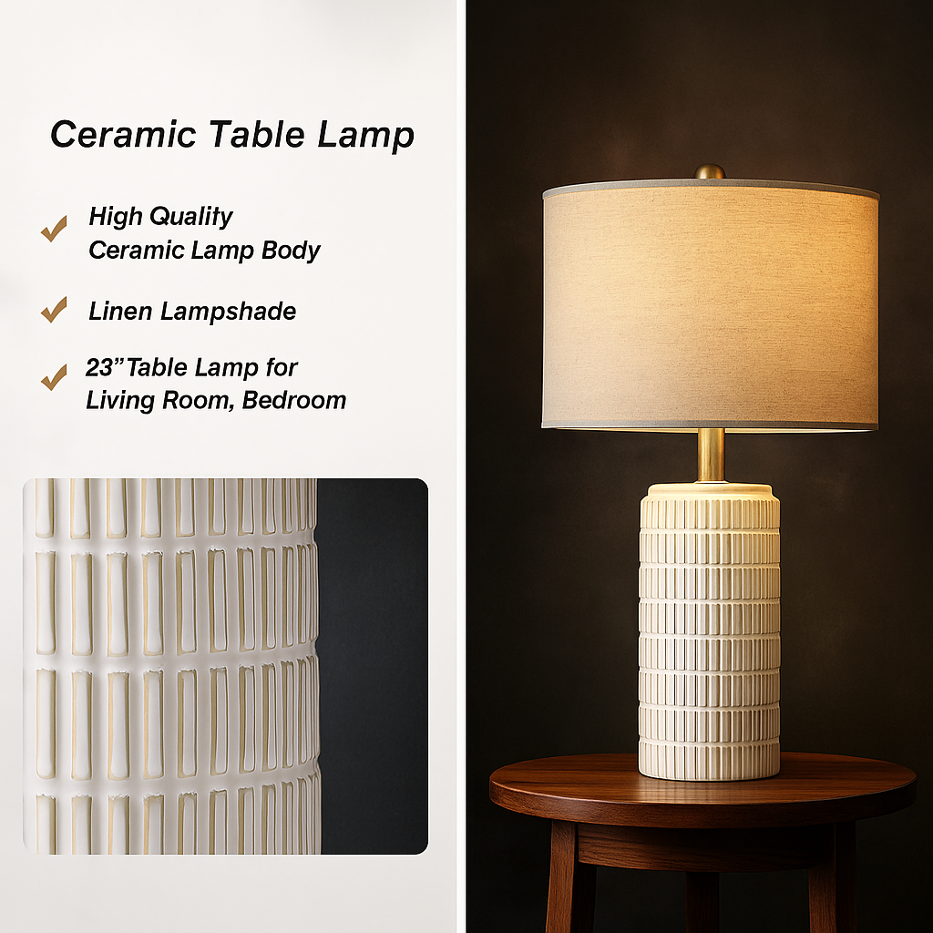 The Ridged Ceramic Table Lamp