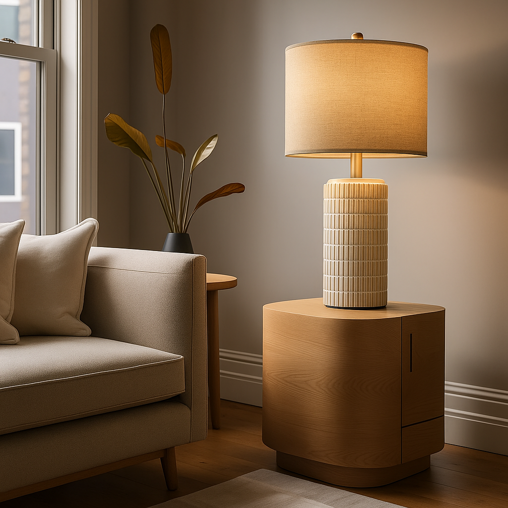 The Ridged Ceramic Table Lamp