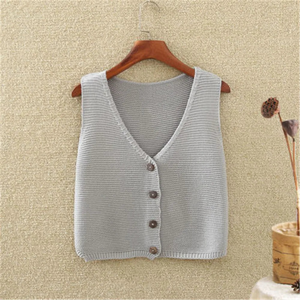 Vionna Knit Button Vest