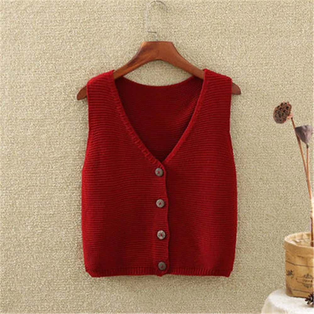 Vionna Knit Button Vest