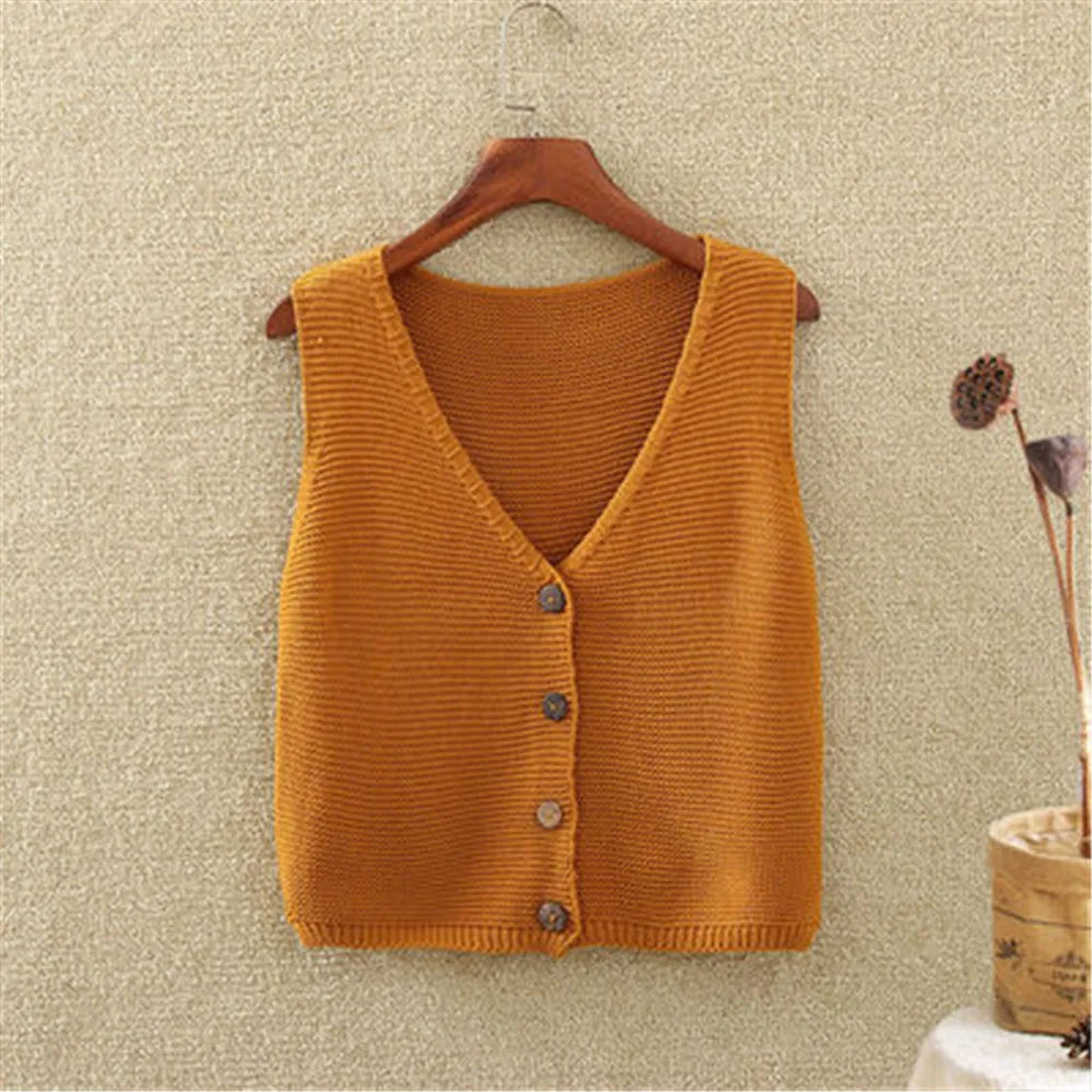Vionna Knit Button Vest