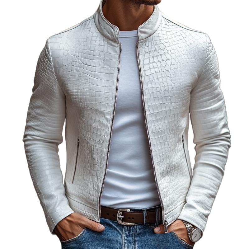 Men’s Lucien Stand Collar Leather Jacket