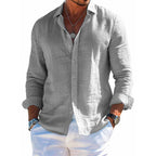 Men’s Arden Cotton-Linen Lapel Shirt