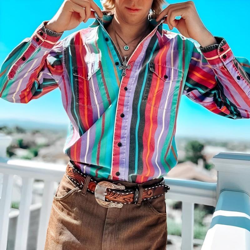 Weston Retro Striped Long Sleeve Shirt
