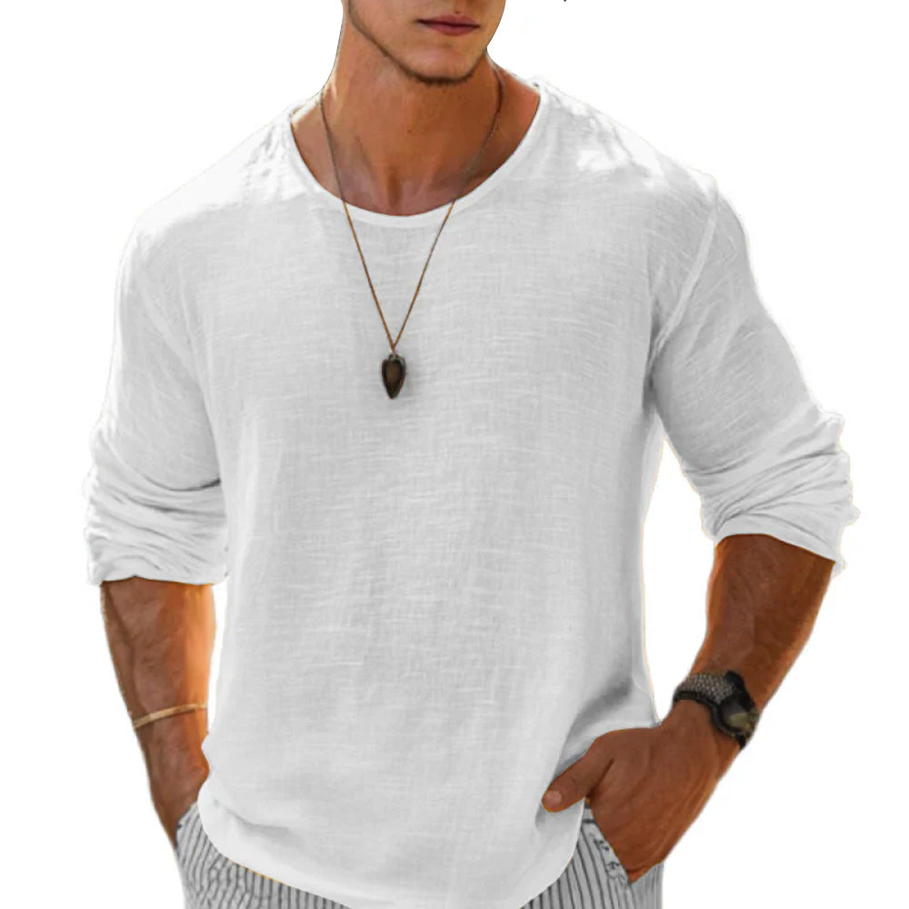 Men’s Rowan Cotton-Linen Long Sleeve Tee
