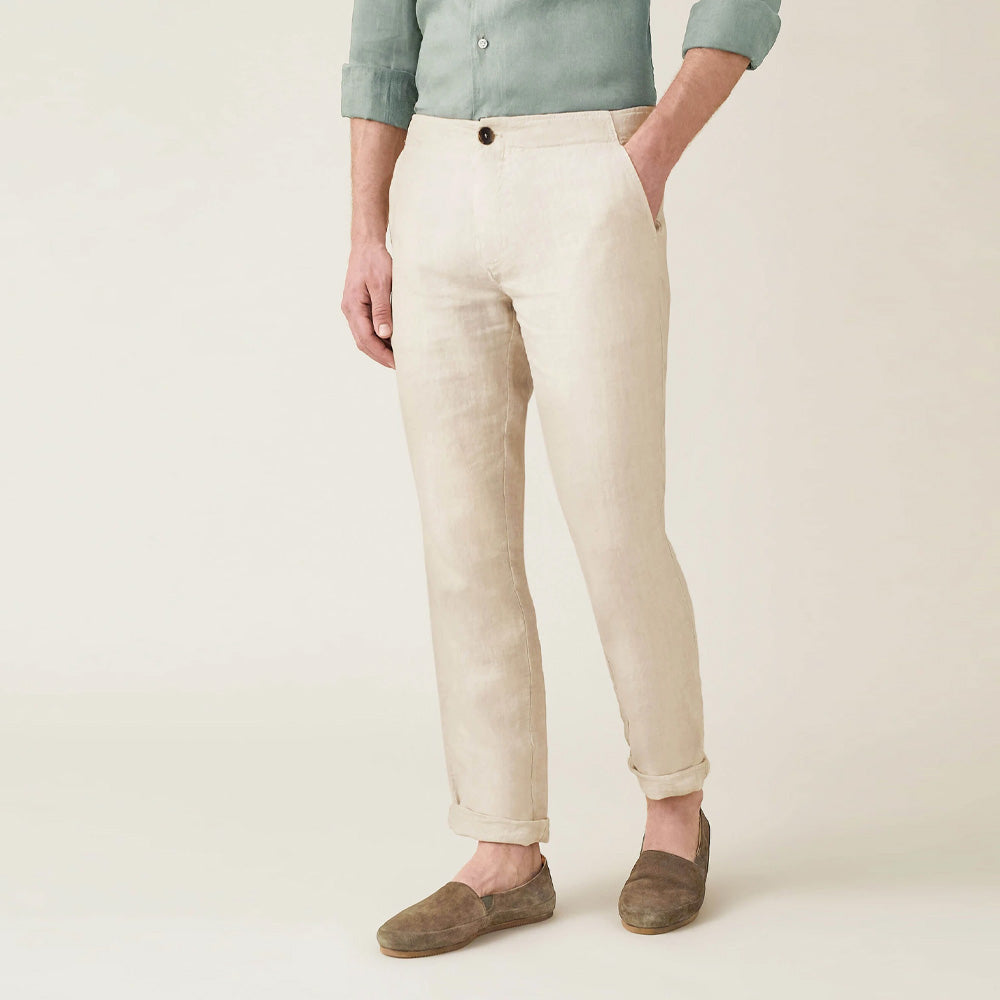 Men’s Calder Linen Straight-Leg Pants