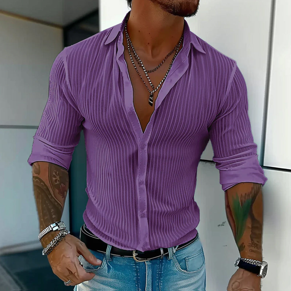 Men’s Milan Striped Lapel Shirt