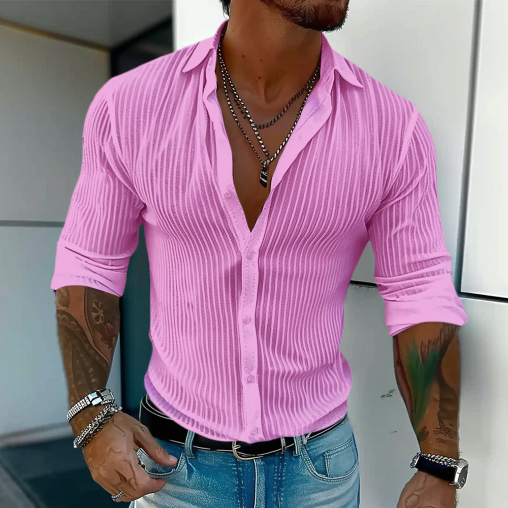 Men’s Milan Striped Lapel Shirt