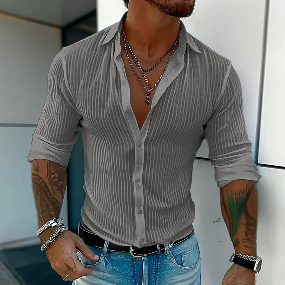 Men’s Milan Striped Lapel Shirt