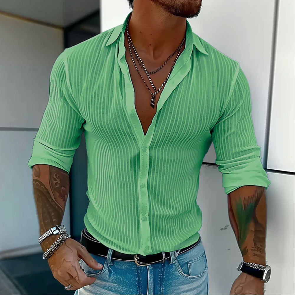 Men’s Milan Striped Lapel Shirt