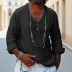 Men’s Landon Relaxed Cotton-Linen Shirt