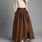 Structured Pleated Maxi Skirt