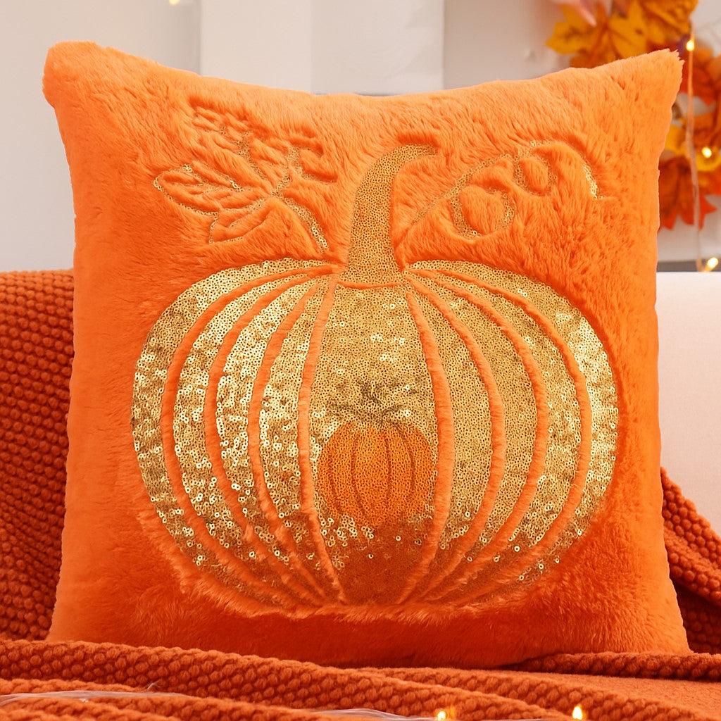 Embroidered Pumpkin Pillow covers