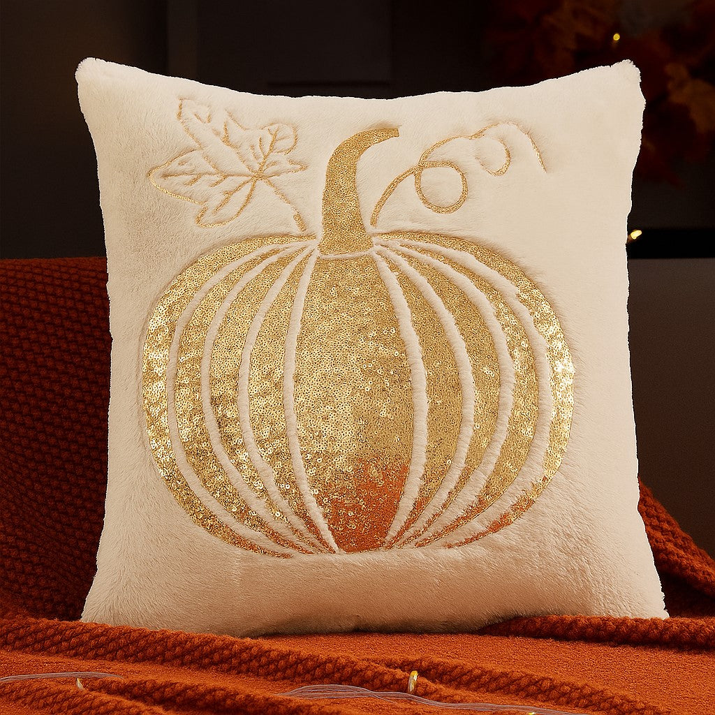 Embroidered Pumpkin Pillow covers