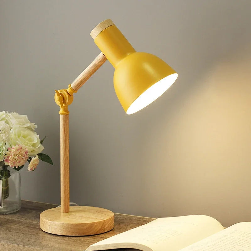 Solberg Adjustable Wooden Table Lamp