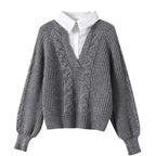 Pre-Layered Cable Knit Sweater