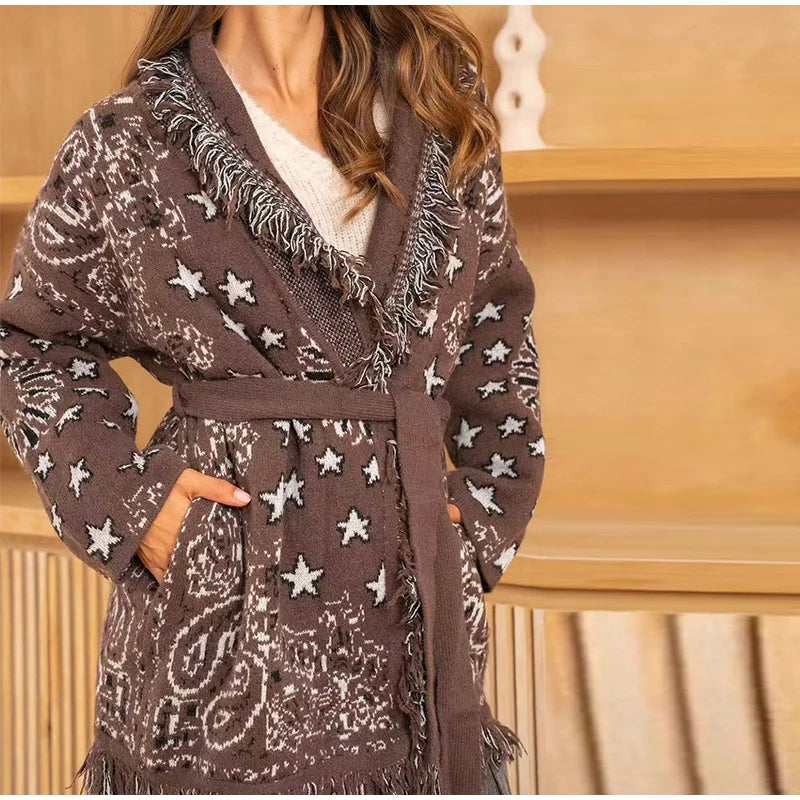 Celvarra Patterned Knit Cardigan