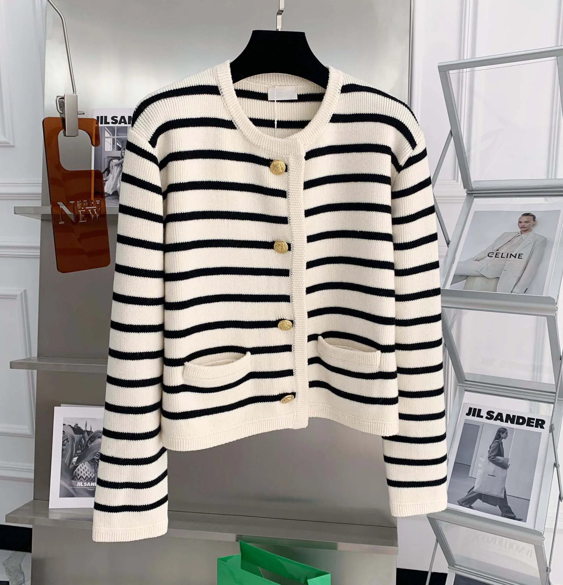 Liorra Striped Knit Cardigan
