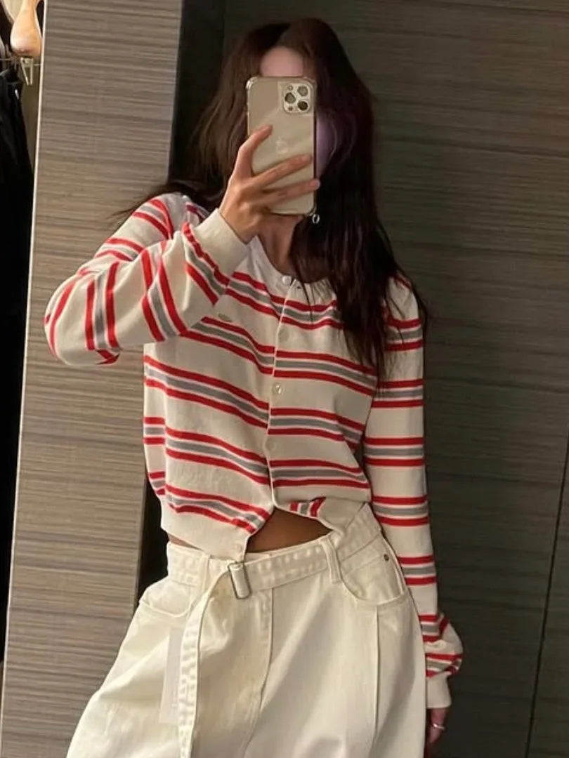 Portella Striped Knit Cardigan