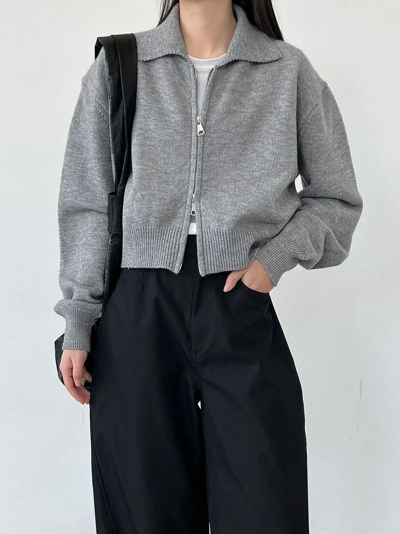 Sorella Double-Zip Knit Cardigan