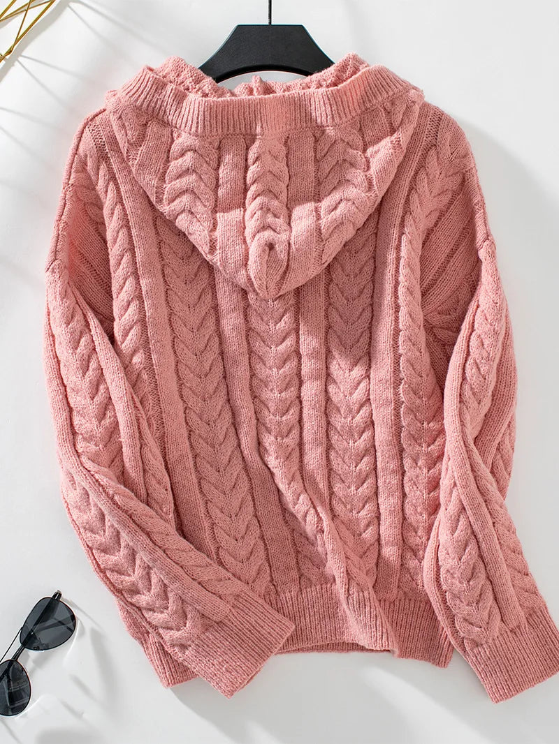 Marcella Knit Button Hoodie