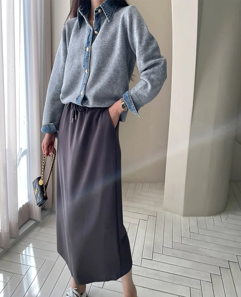 Sirena Denim Contrast Cardigan