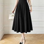 Flowy Pleated High-Waist Midi Skirt