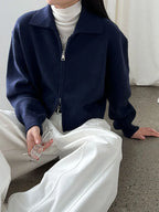 Sorella Double-Zip Knit Cardigan