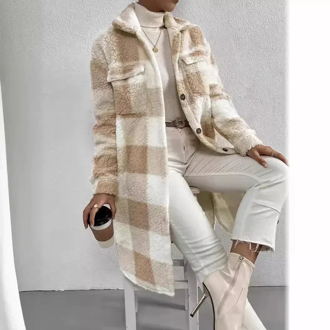 Women’s Norwell Plush Plaid Overcoat