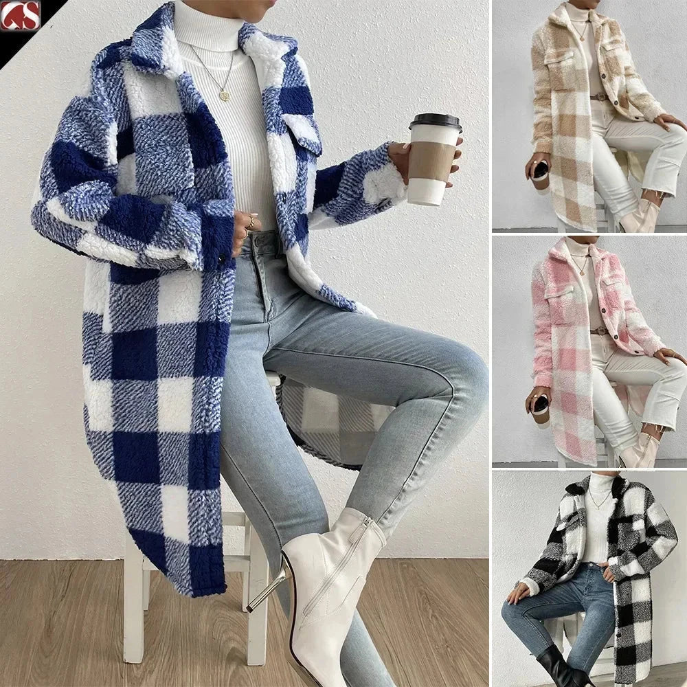 Women’s Norwell Plush Plaid Overcoat