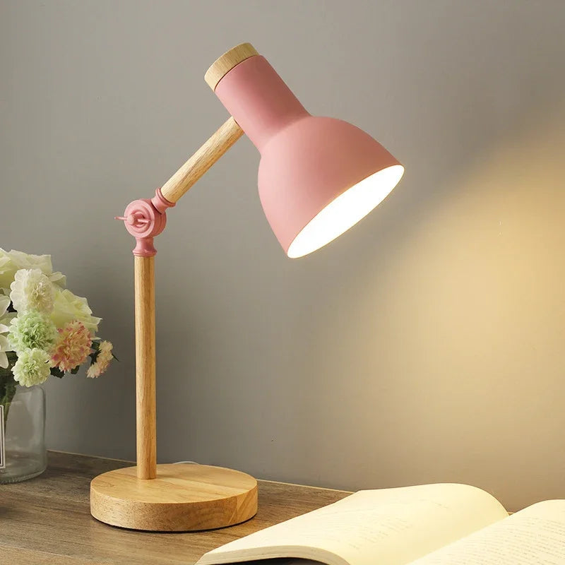 Solberg Adjustable Wooden Table Lamp
