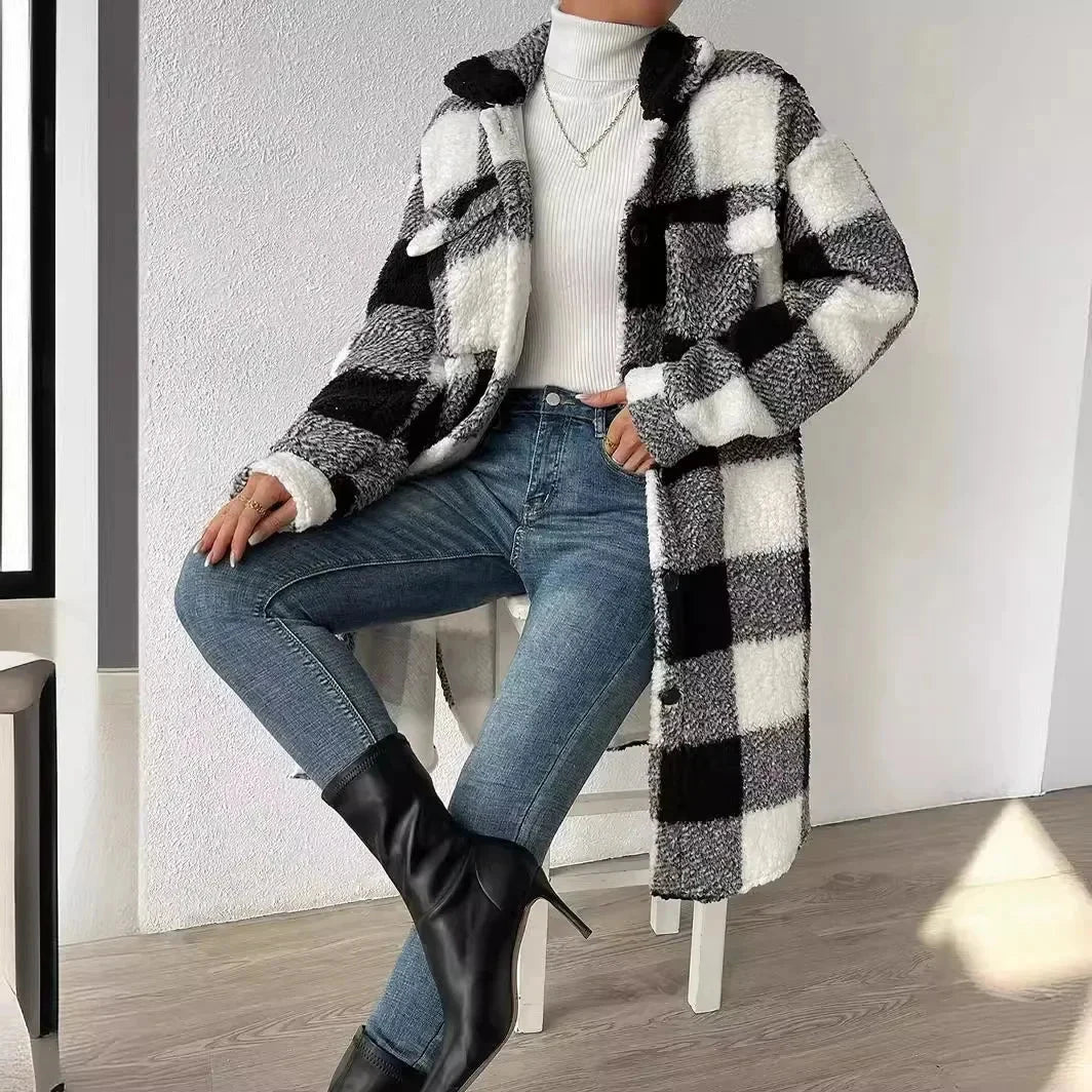 Women’s Norwell Plush Plaid Overcoat