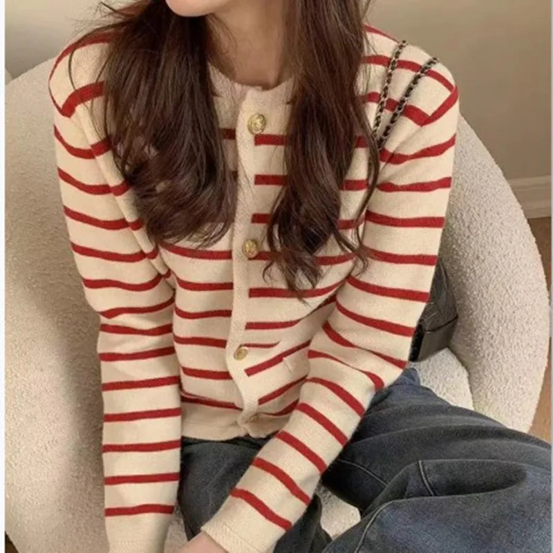 Liorra Striped Knit Cardigan