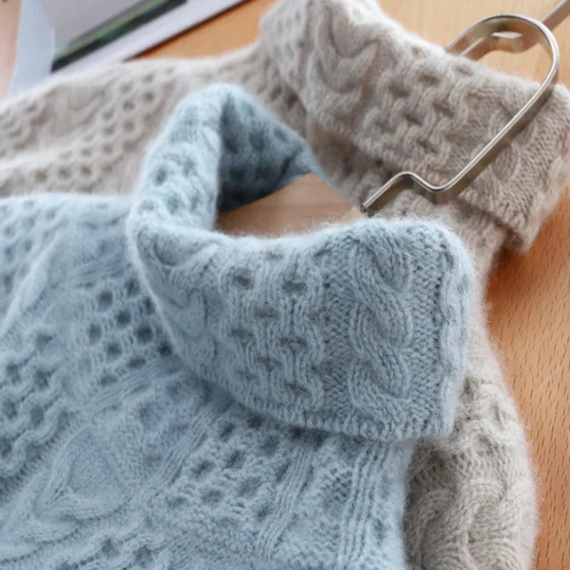 Aveline Braided Cashmere Turtleneck Sweater
